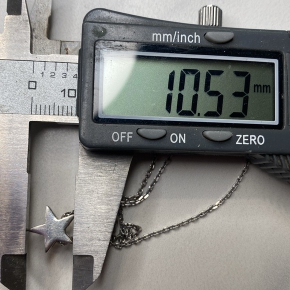 17" Sterling silver star pendant paper clip chain necklace 925 - Picture 10 of 10